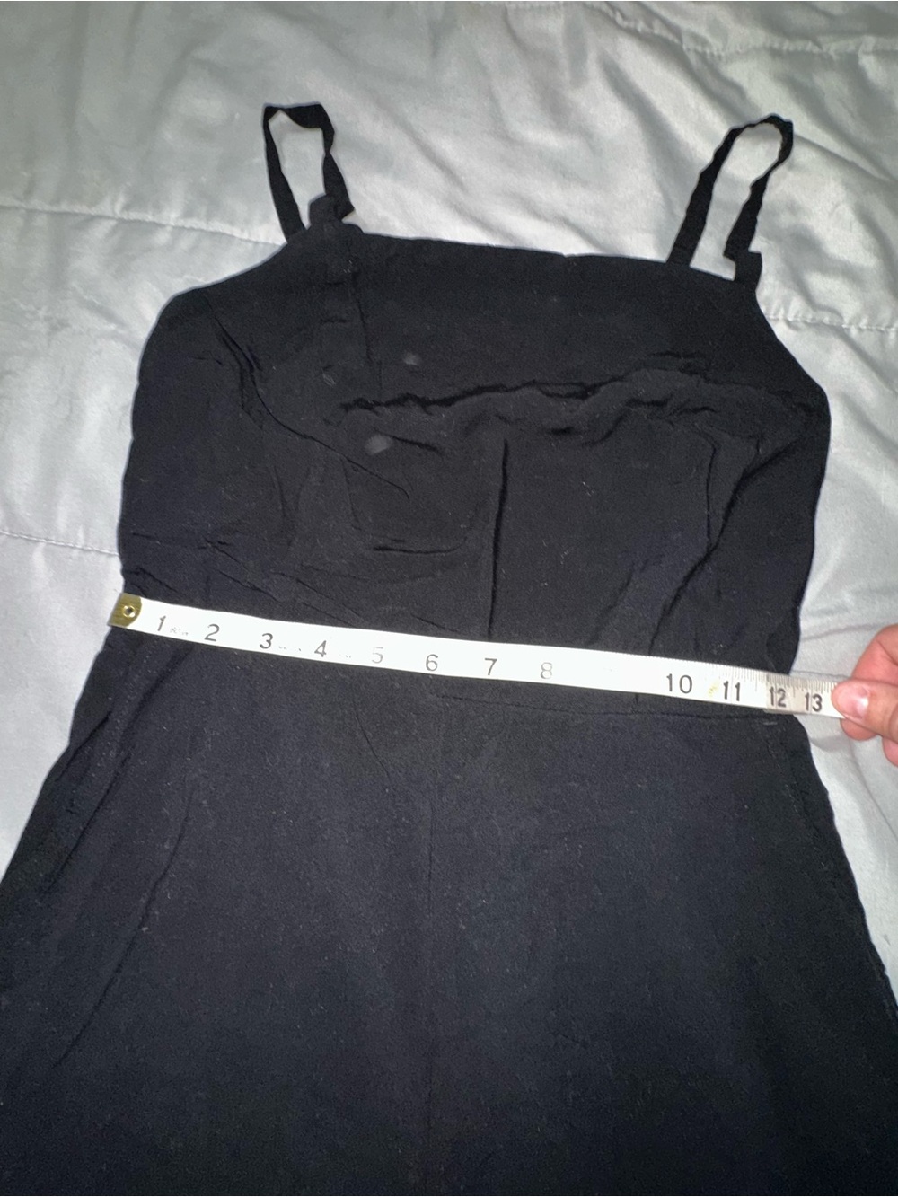 Old Navy Black Jumpsuit Smocked Back Adjustable Strap Capri Summer Sz S Classic - Picture 13 of 14